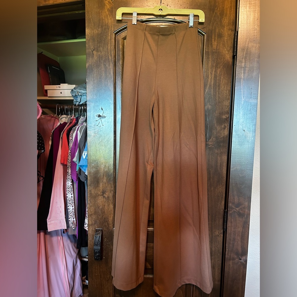 Max Studio High-Rise Tan Wide Leg Dress Pants